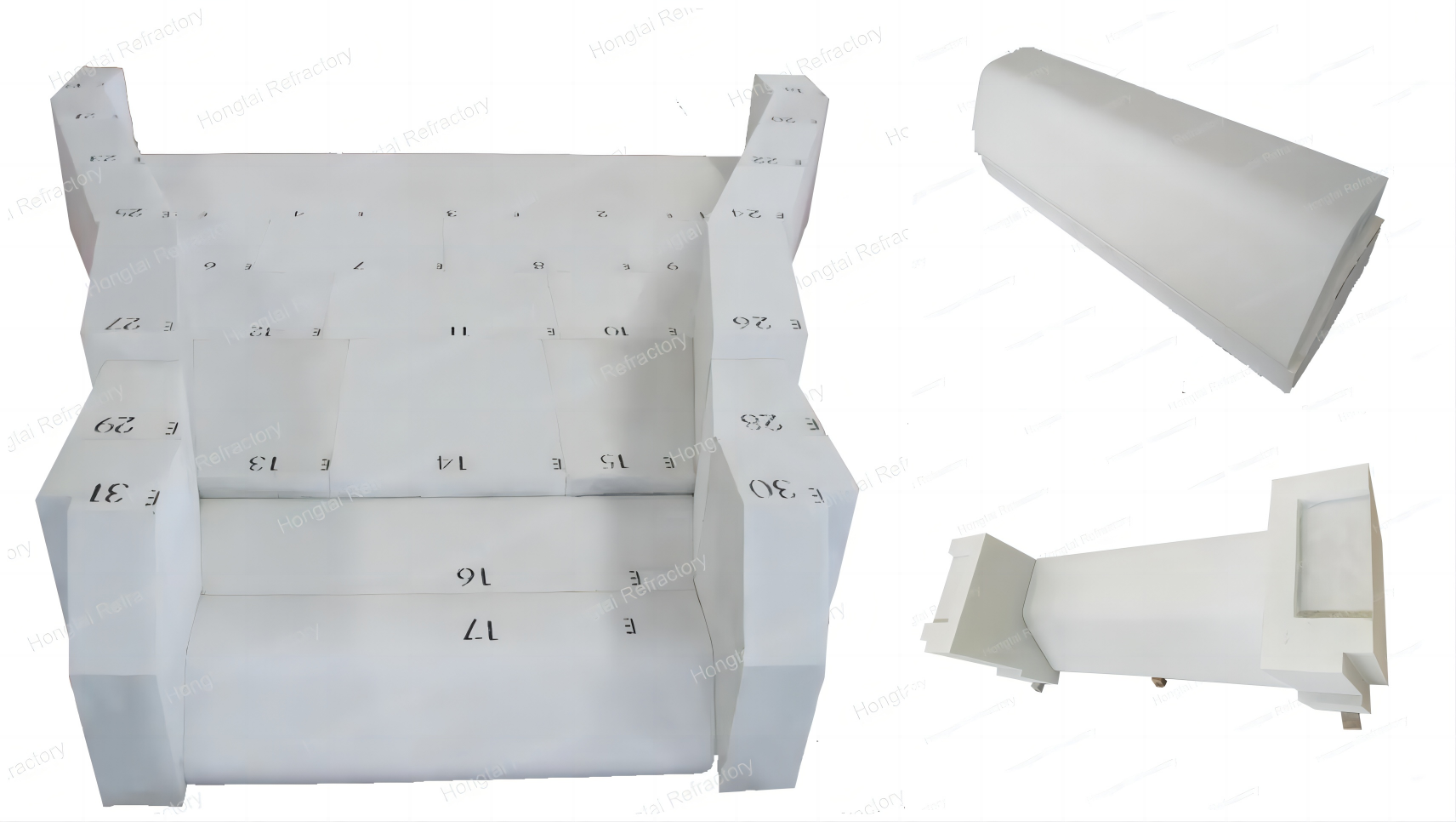 Temperature Fused Alumina Brick for Glass Production Refractoriness Degree Super-Class