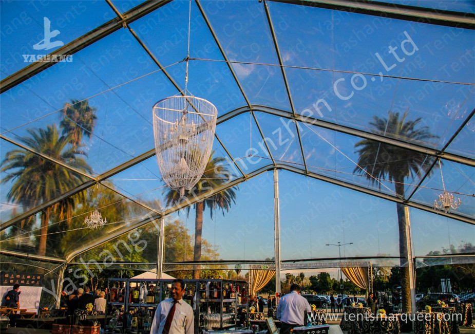 Clear Top Cover Outside Aluminum Luxury Wedding Tents Different Lightings