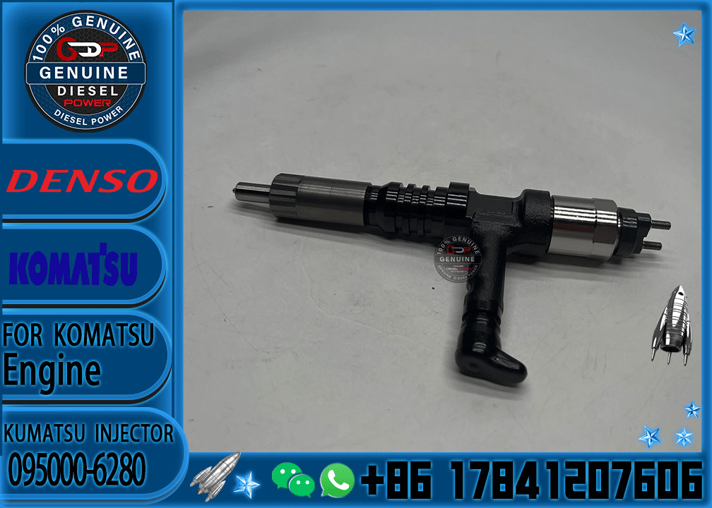 Common Rail Diesel Fuel Injector 095000-6280 0950006280 Diesel Injector 6219-11-3100 For KOMATSU 6219113100