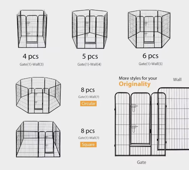 Puppy Pet Dog Play Kennel Foldable Steel Wire Dog Fence Panels