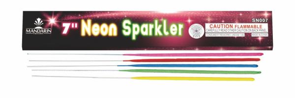 Quality Wedding 7'' Inch Neon Sparklers , Multi Colored Sparklers With Golden Sparklers Effect for sale