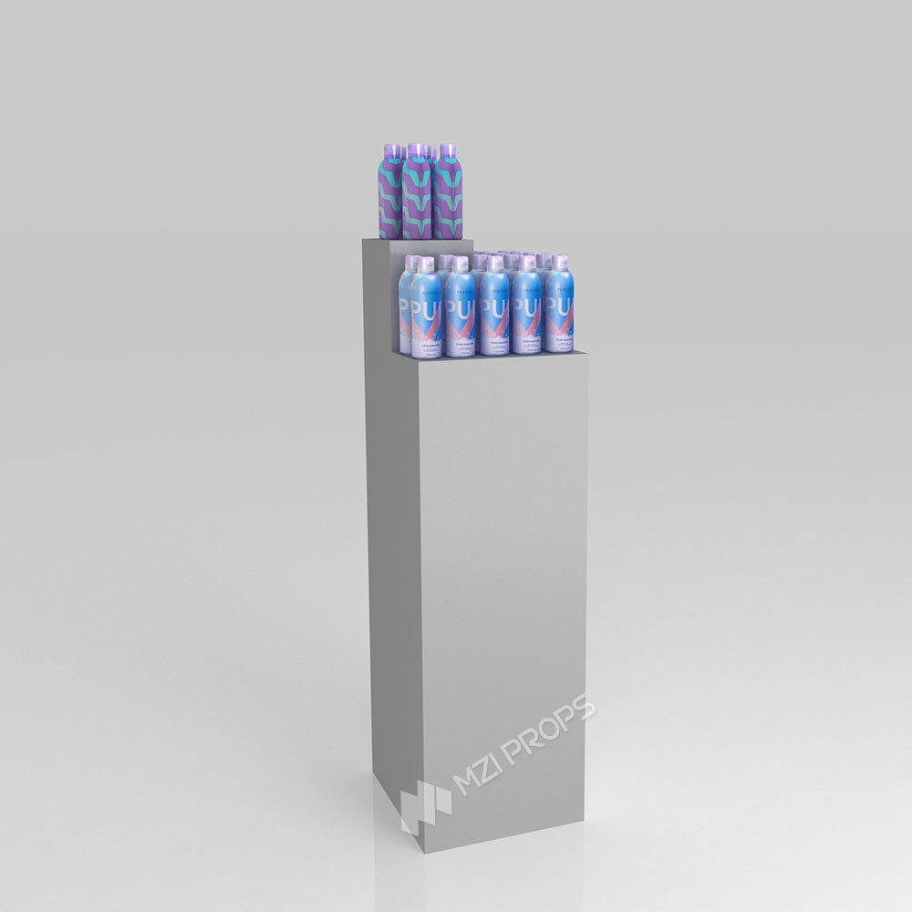 GDR01-BZ-03 Retail Display Column with Grey Melamine and Iron Structure for Modern Retail Stores