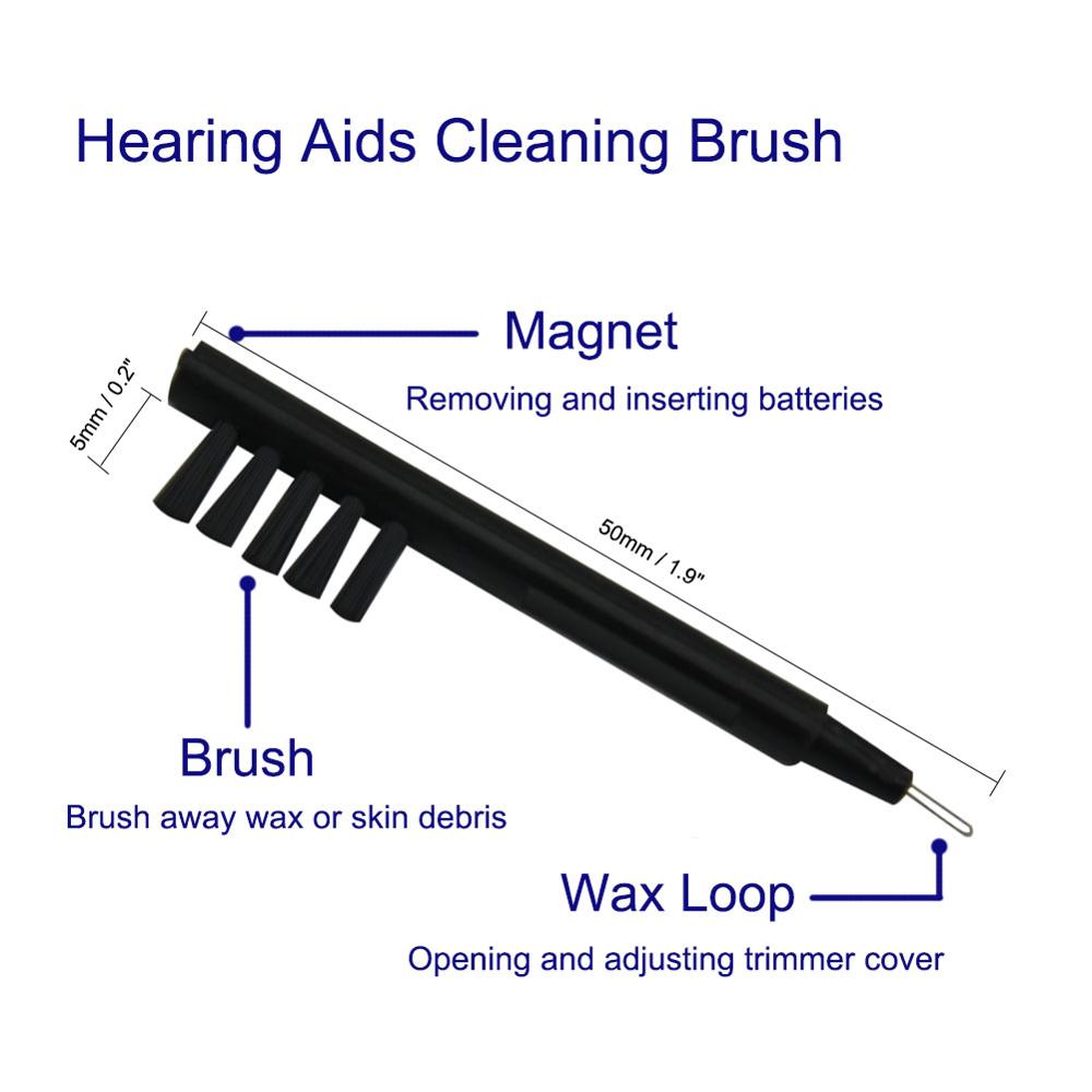 Retone Black Hearing Aids Accessories 7 Holes Cleaning Brush