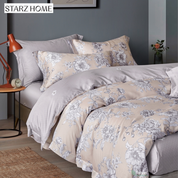 Luxury Home Textile Floral Printed 100% Cotton Bedsheets Set with in Plain Style