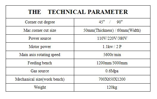 45° / 90° angle pneumatic linear aluminium materials corner cutter !!!