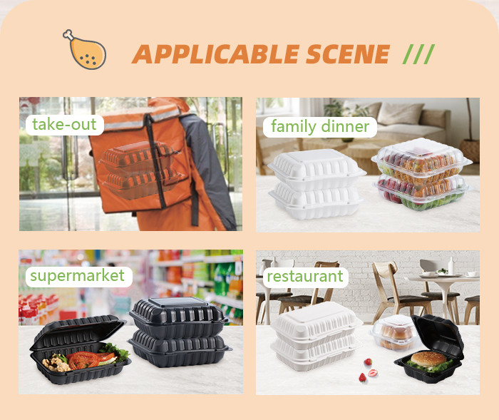 Customized logo microwave vent reusable takeout fried chicken box disposable lunch box