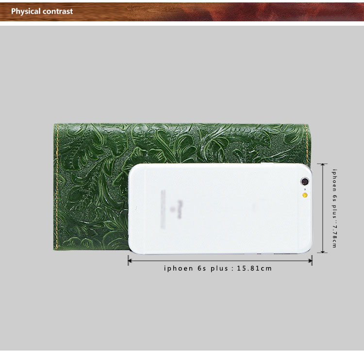 Daily Life Wallet Length Long Women Leather Wallet With Clear PVC Windows And Material