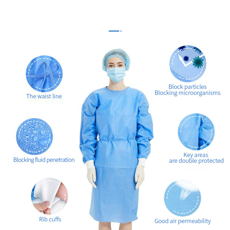 Durable S-2XL Disposable Surgery Gowns Surgical Scrub Gown For Operating Rooms