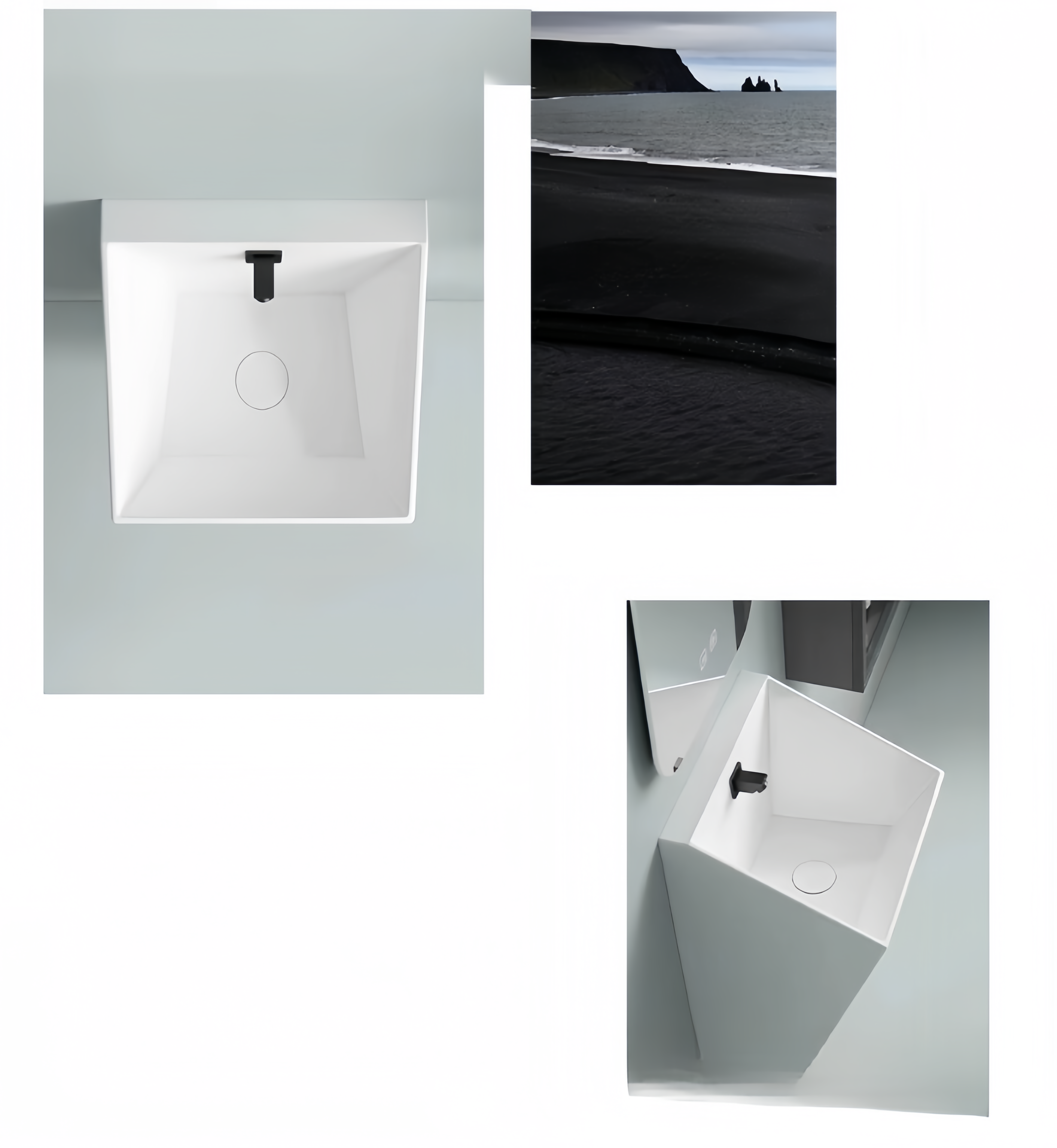 Half Pedestal Ceramic Wall Hung Bathroom Wash Basin for Environmental Glaze and Home