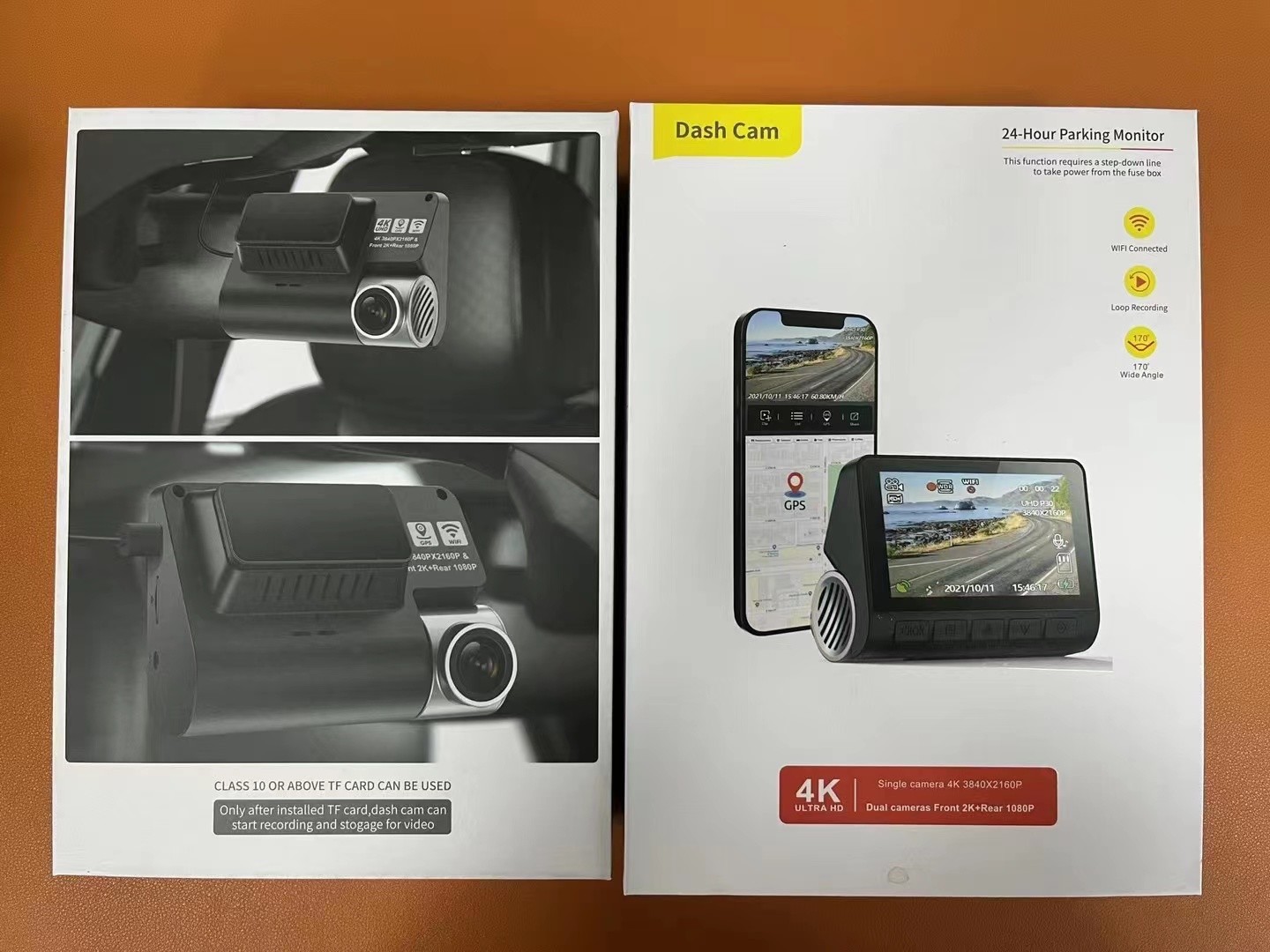 2K UHD Car Dash Cam GPS WiFi Car Camera Recorder 24H Parking Monitor