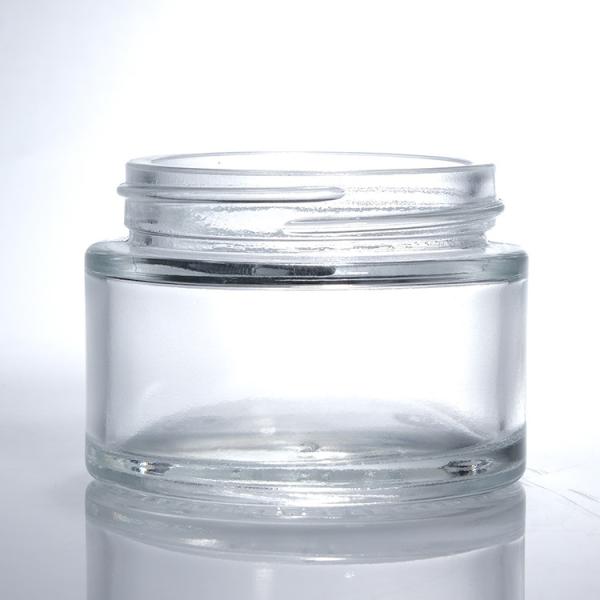 Luxury Glass Cream Jars Transparent Round With Lid Skincare Face Cream Cosmetic
