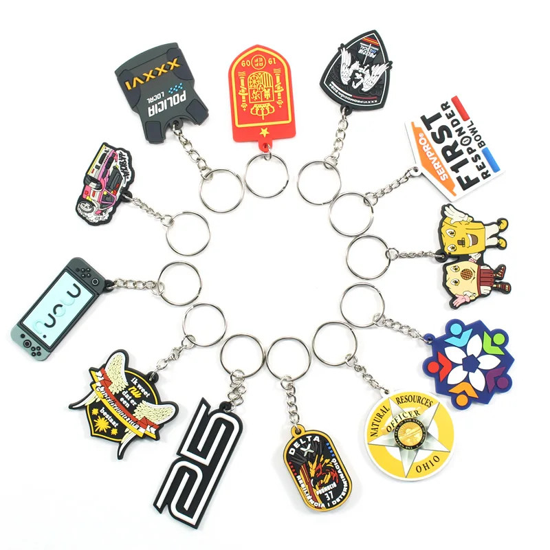 Custom Logo Silicone Keychain Cartoon 2d 3d Soft Pvc Keychain Rubber Gift Key Chain