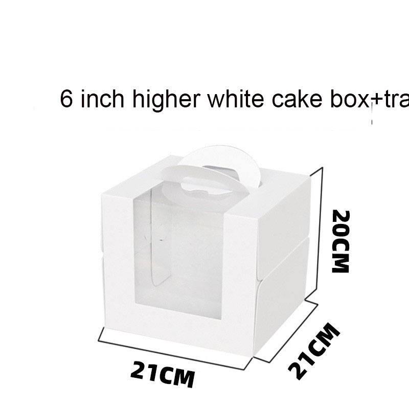 White Open Window 3inch 4inch 6inch 8inch Birthday Cake Box made of Uncoated Craft Paper