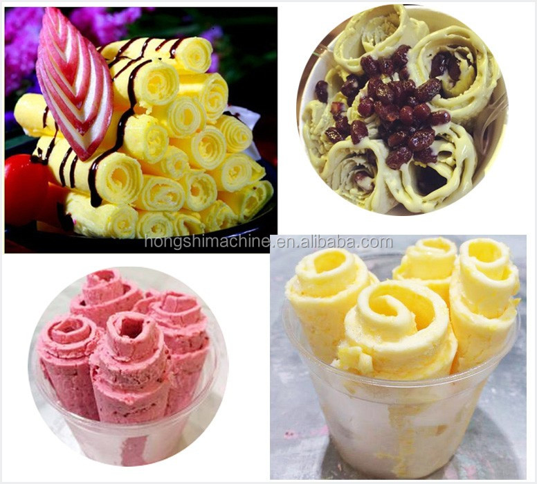 Double pan fried ice cream rolled machine