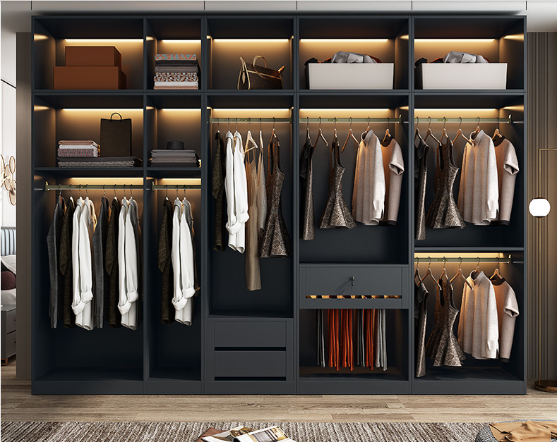 18mm Chipboard Walk In Closet Wardrobe With Sliding Doors Women Clothing