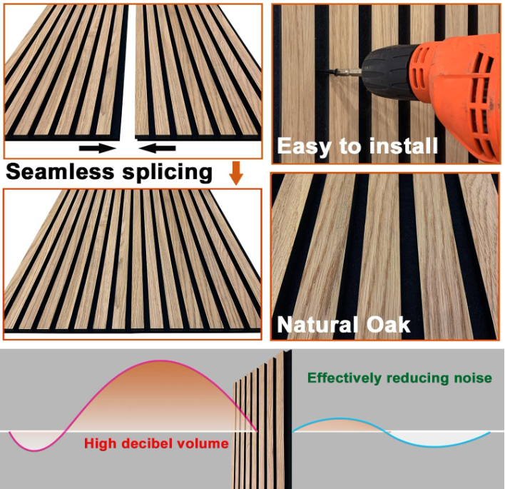 MQ Music Studio Equipment Wall Tiles Panel Wallboard MDF Soundproof Wood Slat Wall Panels Veneer Acoustic Panels
