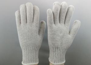 China Elastic Cuff Cotton String Knit Gloves , Cotton Work Gloves With Rubber Gripper Dots on sale