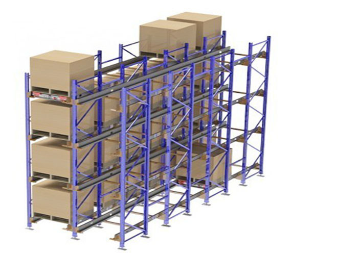 Orange / Blue Shuttle Pallet Racking Storage System , Selective Pallet Racking System