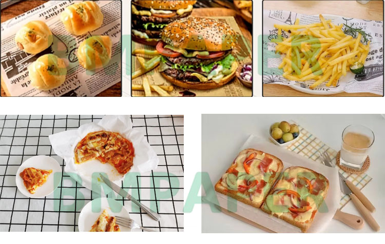 38gsm White & Coffee Color Greaseproof Wrapping Paper For French Fries Liner