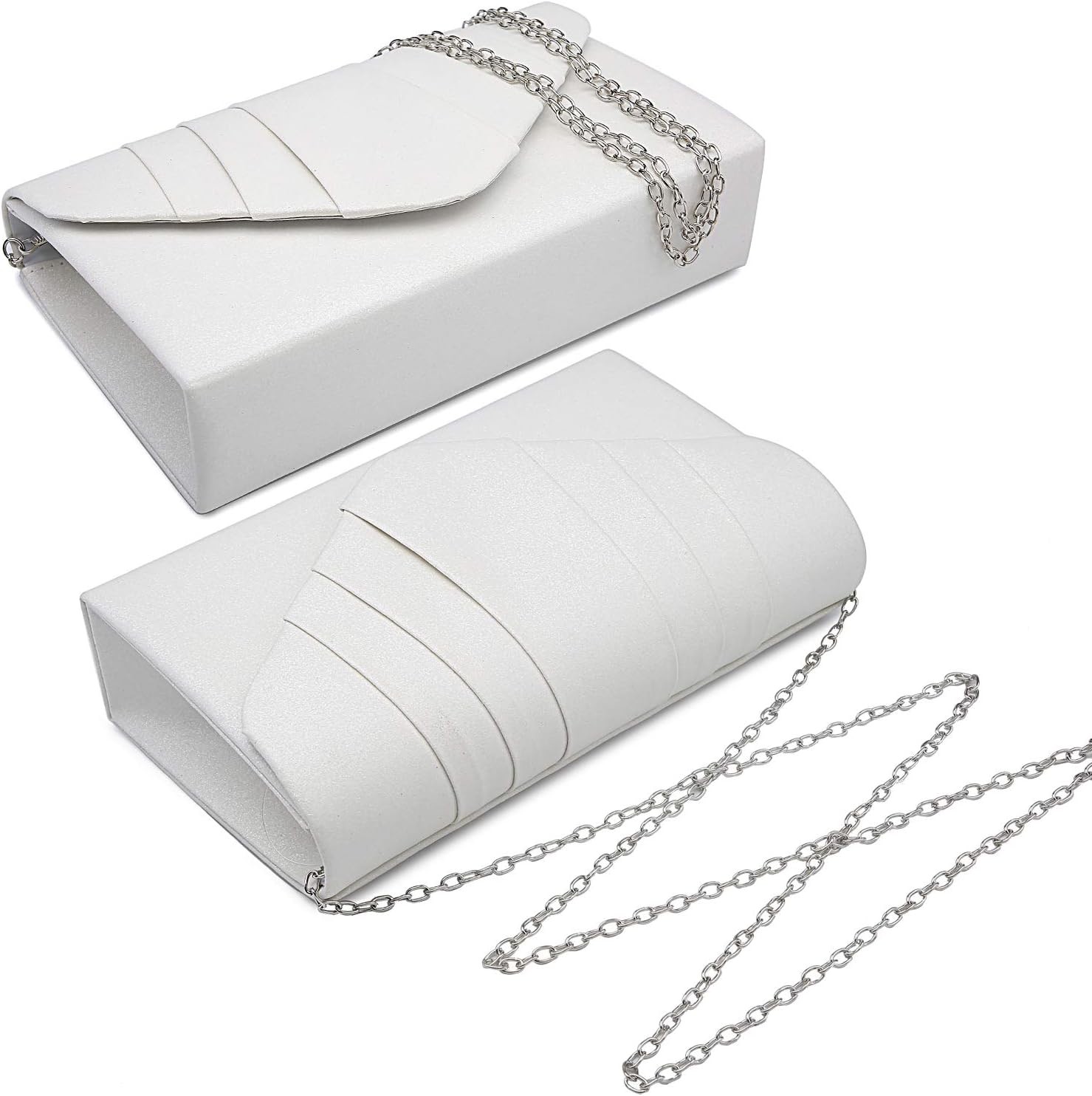 DASEIN WOMEN'S EVENING BAG PLEATED ENVELOPE CLUTCH HANDBAG WEDDING PARTY BRIDAL PURSE