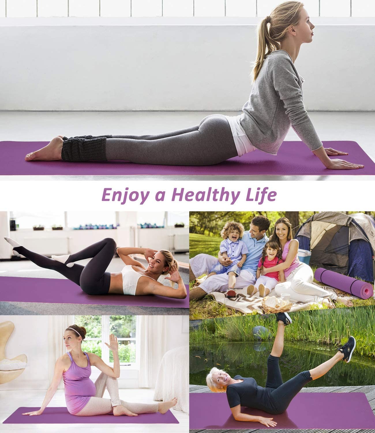 TPE New Non Slip Rubber 4mm Printing Thick Non Slip Exercise Mat Sweat Resistant