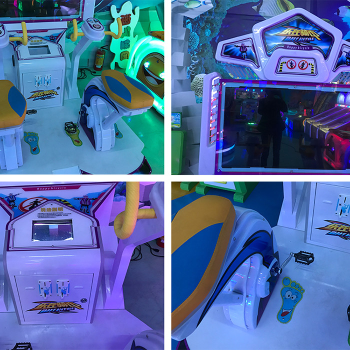 Indoor Coin Pusher Kiddie Rides Bike Racing Game Machine 12 Month Warranty