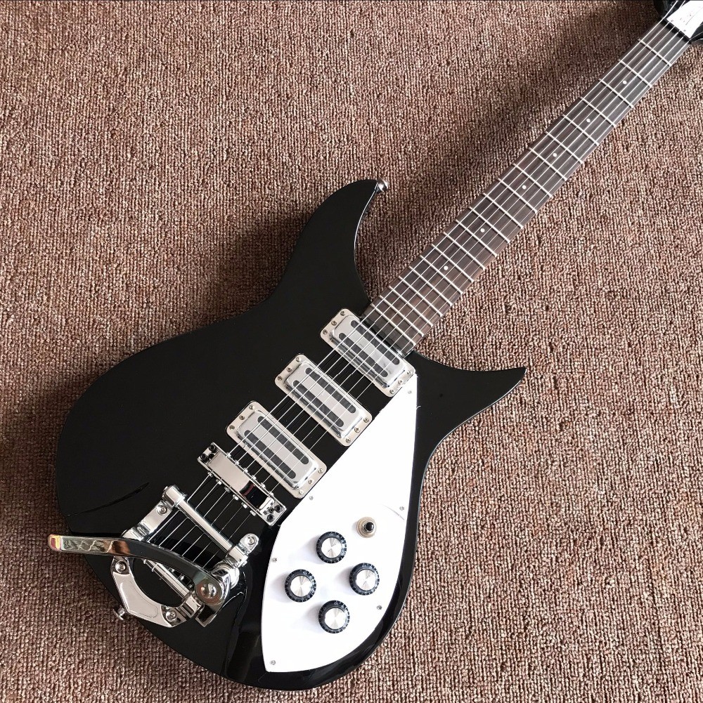 Wholesale and Hot selling OEM Custom Rickenback style black Electric Guitar