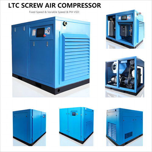 75HP Electric Screw Type Air Compressor Oil Lubricated Energy Efficient 10bar 13bar