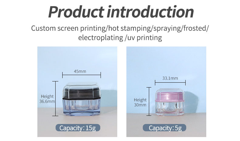 Octagonal Shape Plastic Double Wall Jars 5g 15g Transparent Cream Jar For Cosmetic Packaging Needs