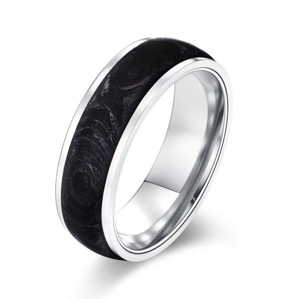 2025 New Arrival Plated Gold and Rose Gold Forged Carbon Fiber Wedding Bands