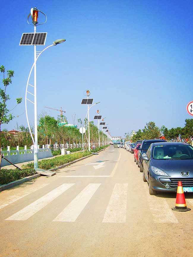 Professional Solar And Wind Powered Street Lights 200W Solar Panels Long Service Life