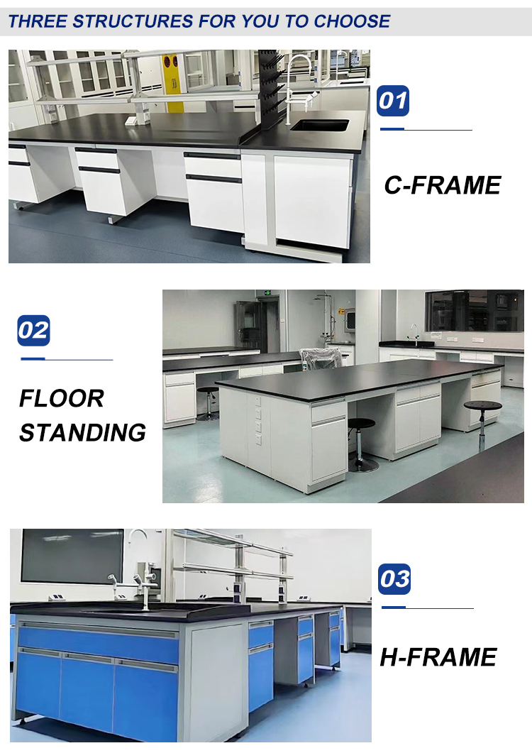 Adjustable Height Lab Bench Table , Anti Alkali Hospital Laboratory Furniture