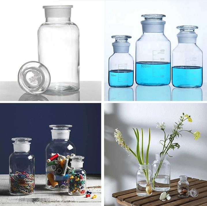 Lab Use 100ml 250ml 500ml 1000ml Square High Borosilicate Glass Gl45 Screw Cap Bottle Media Bottle Reagent Bottle