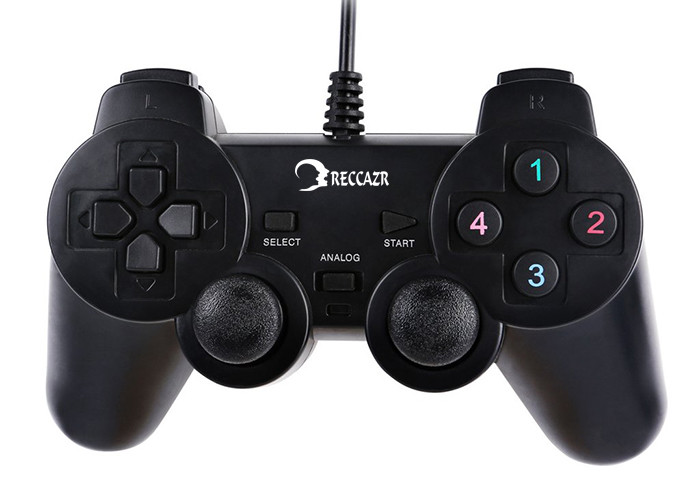 China Wired Type Durable Game Controller Gamepad For PC Windows / Mac Black Color on sale
