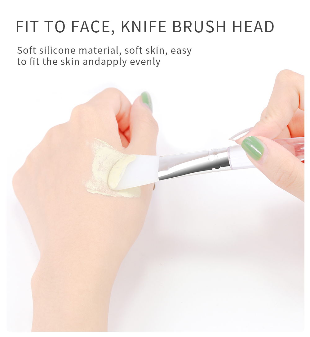 Aluminum Ferrule Facial Brushes Cosmetics Mud Mask BSCI Facial Scrub Brush
