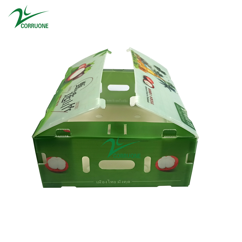 Embossing PP Vegetable Corrugated Boxes Rice Meat Corflute Box
