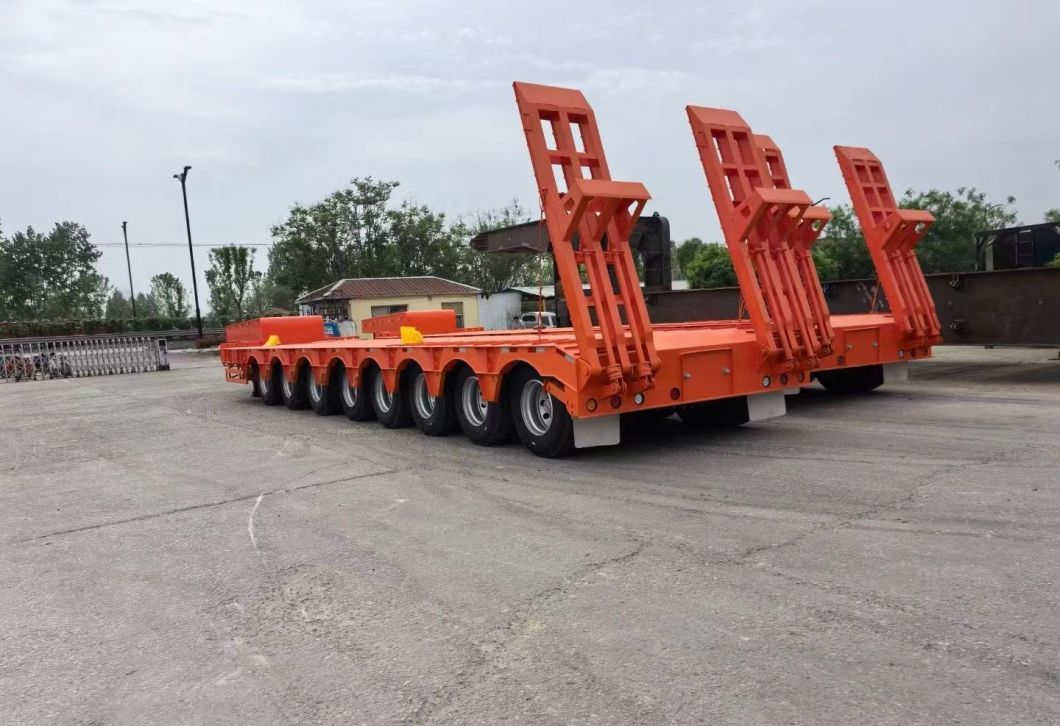 Lowbed Trailer 3 Axle Low Bed Loader 50 60 80 Ton Gooseneck Lowboy Semi Truck Trailer for Sale