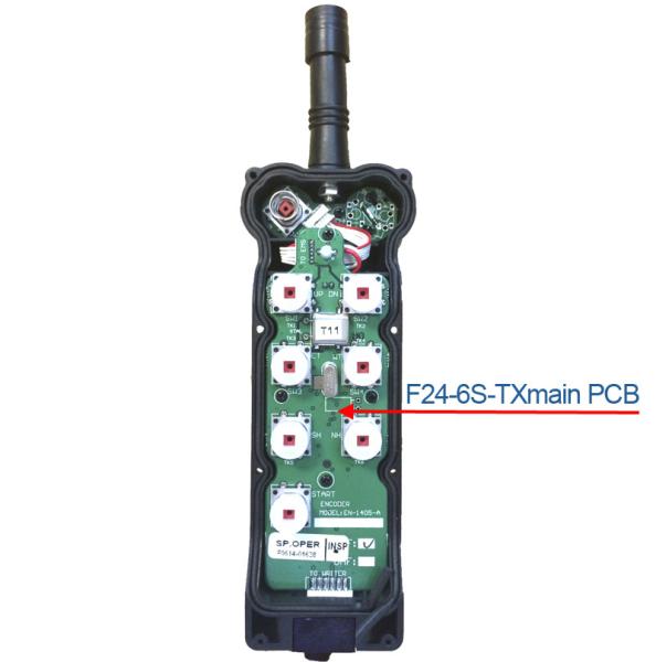Telecontrol 6 single speed push buttons cordless remote control F24-6S-TX