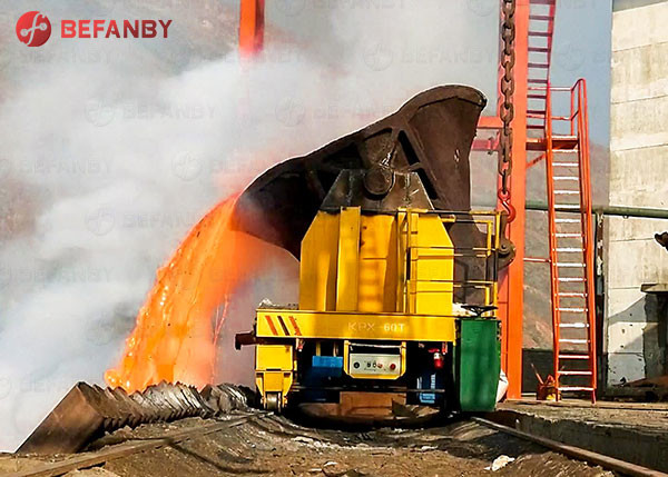 Motorized Factory Hot Metal Ladle Cart On Rail