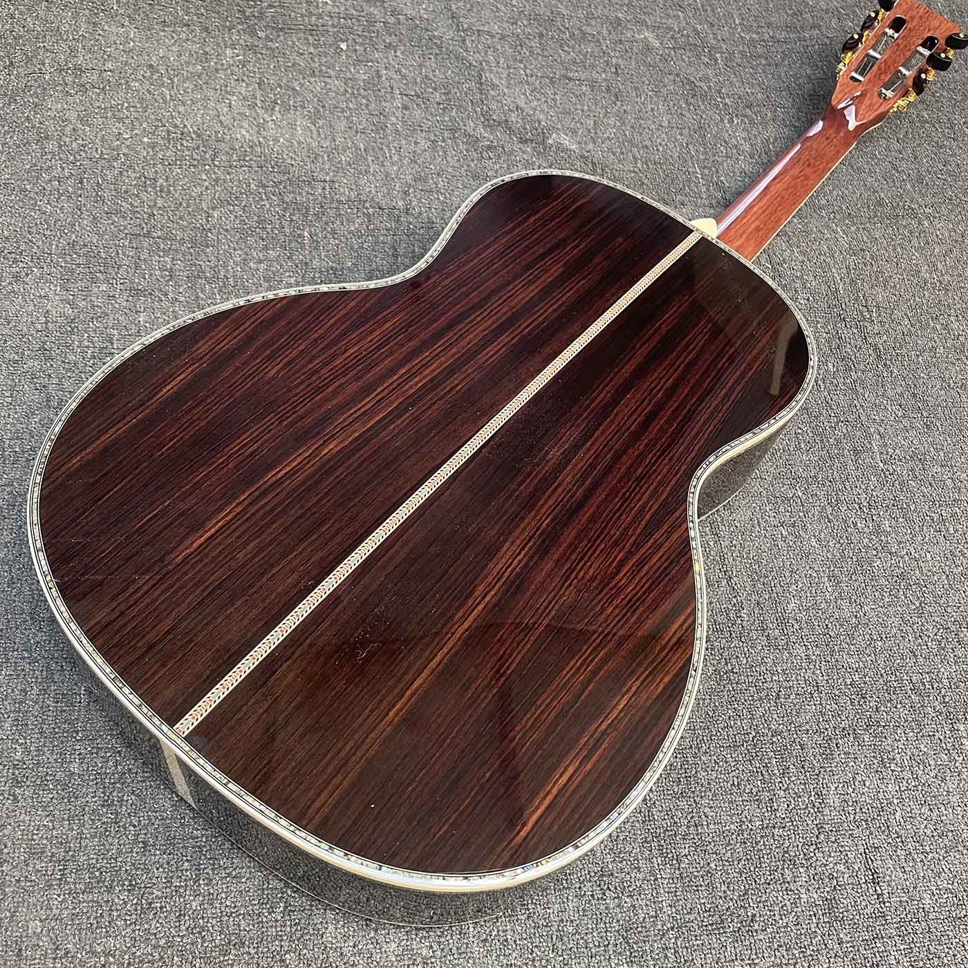 Solid Cedar Top OOO Body Ebony Fingerboard Classic Folk Acoustic Guitar with 43mm Nut Width Abalone Binding Slotted Headstock