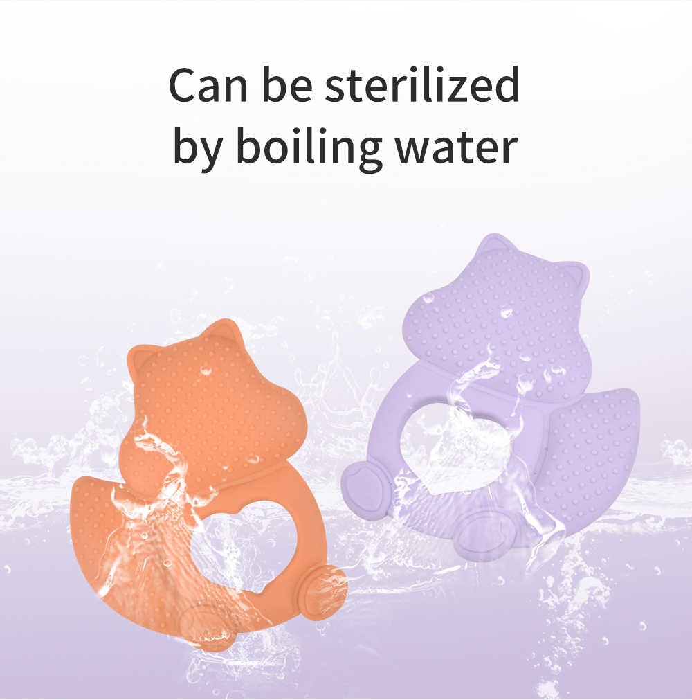 Multicolored Squirrel Teether Silicone Teether BPA Free LFGB Approval
