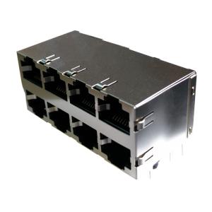  DA4T001A3 / DA4T103A2 Stacked Rj45 2x4 Integrated Gigabit Ethernet Modular Jack Manufactures