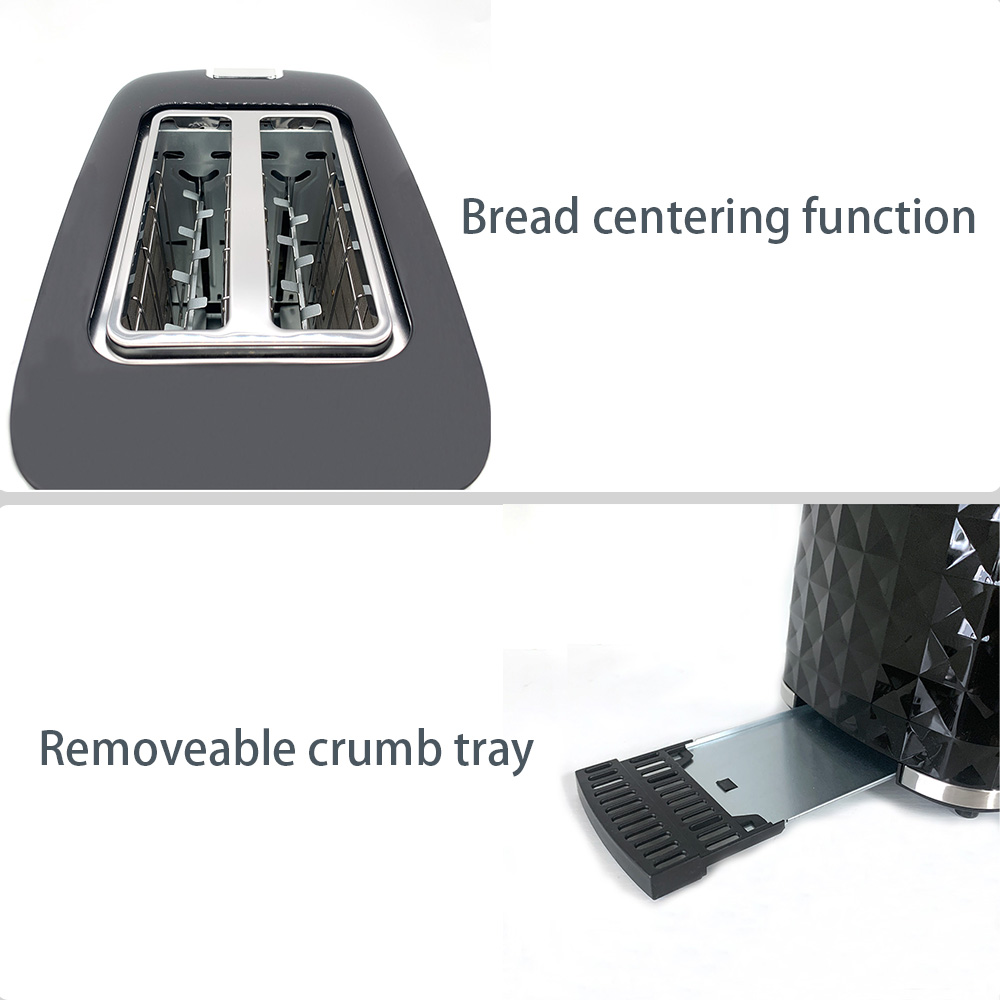 2023 popular Kitchen Fashion 2 Slice Stainless Steel Defrost Function Toaster oven Kitchen Appliances Toaster Machine