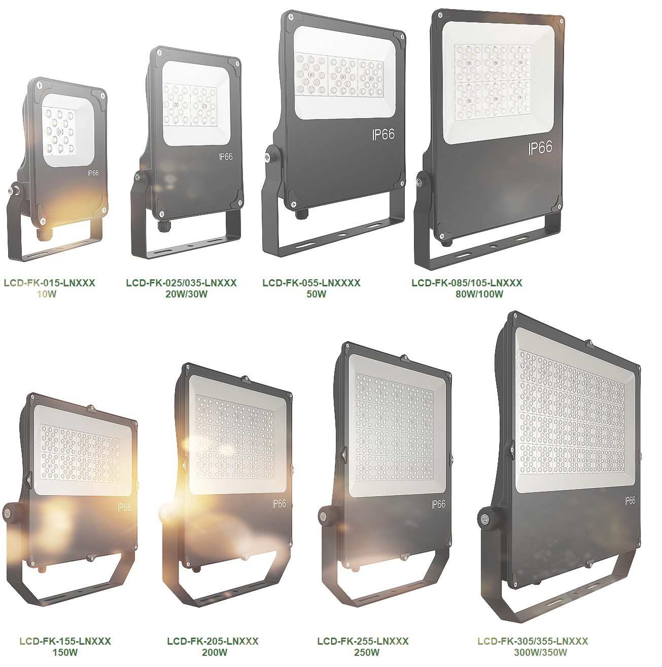 300w led flood light 240V 50/60Hz IP66 52800lm symmetric optic 60 degree IK08