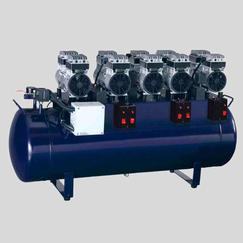 Durable Portable Dental Air Compressor Blue 180L Oil Free Silent 1-To-10
