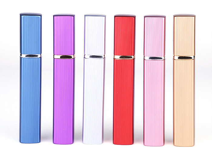 Mini Square Cosmetic Glass Bottles , Colored Glass Toiletry Containers