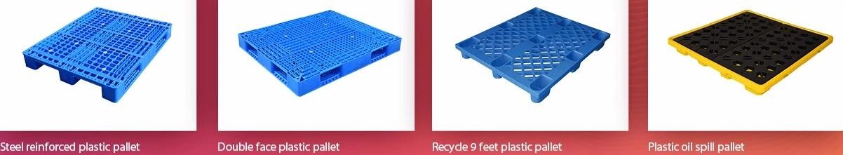 100% Virgin HDPE wear-resistant anti-slip stackable plastic pallet, China Manufacturer accept custom standard stacking p