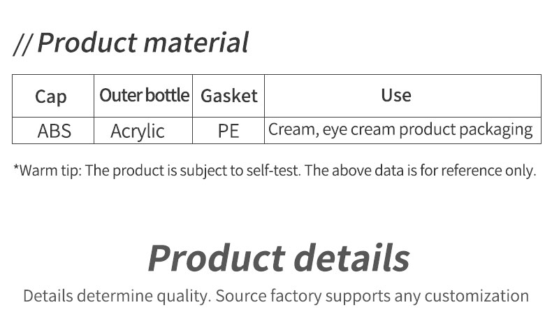 Luxury Skincare Body Cream Container Packaging 50ml ABS Cap Acrylic Plastic Jar with Shiny Gold UV Paint and Metal Lid
