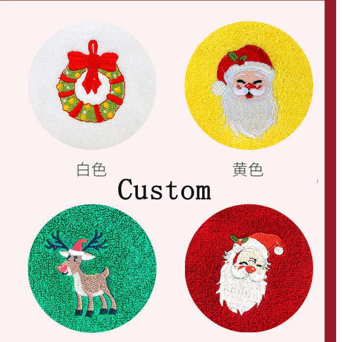 2023 Christmas Towel Gift Set Hypoallergenic Cotton Towels in Gift Box with Embroidery