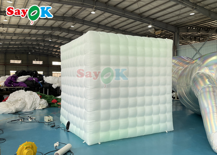 Wholesale White Inflatable LED Photo Booth Portable Inflatable Square Single Door Photo Booth